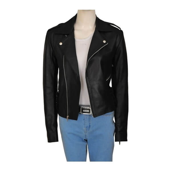 Biker Style Black Kim Kardashian Leather Jacket